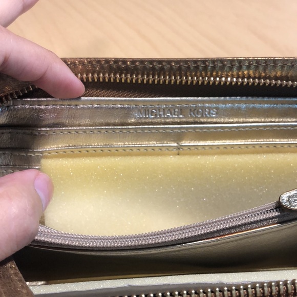 Michael Kors Bronze Leather Clutch - Picture 7 of 10